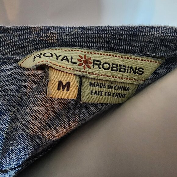 Royal Robbins Dress Womens Size M Medium Solid All Blue Hemp Cotton Cap Sleeve - Picture 5 of 6